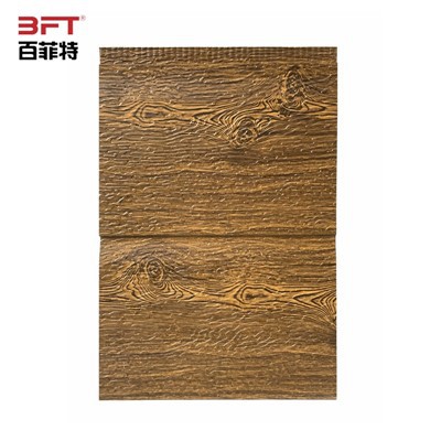 Puidu välimusega metallist fassaadipaneelid vahtpolüuretaanisolatsiooniga